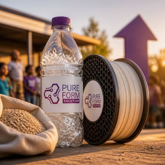 Pure Form Solution — community impact, bottle to product in action