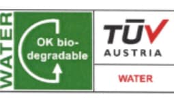 OK Biodegradable Water TÜV Austria certification mark